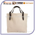 Canvas Shopping Bag With Flat Adjustable Leather Handles